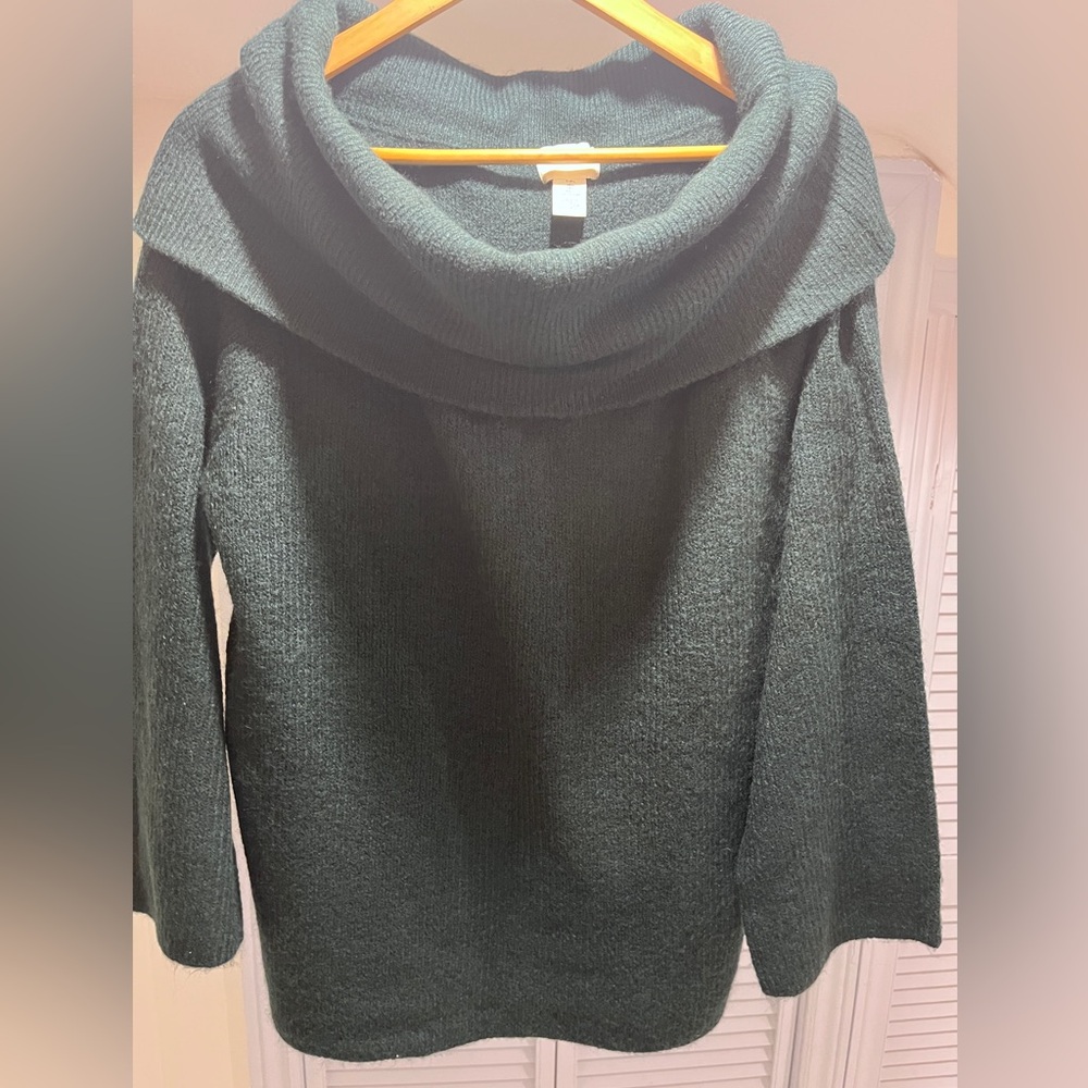 Cozy Green Cowl Neck Sweater